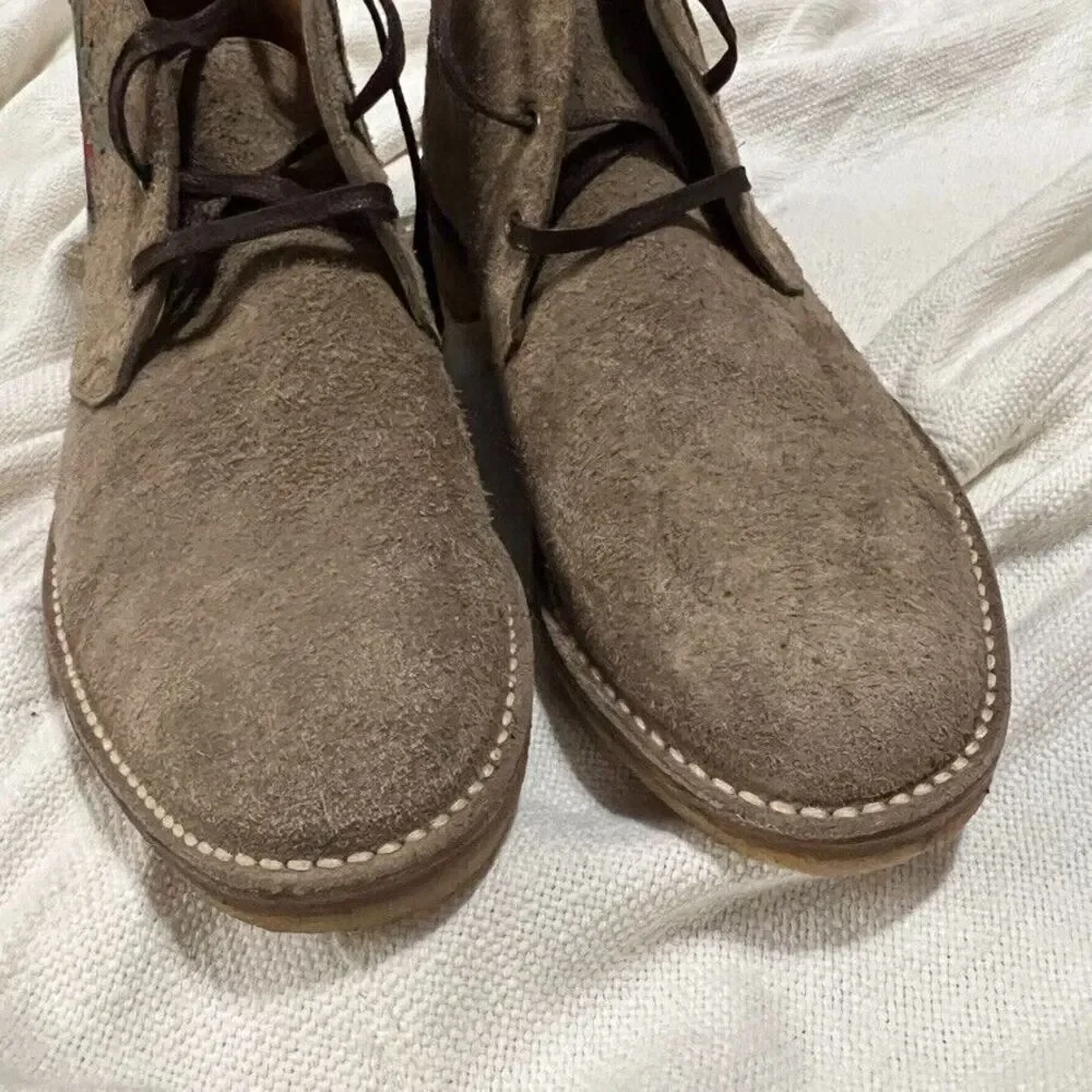 Gucci Moreau Embroidered Suede Chukka Boots Men's 7.5 NEW